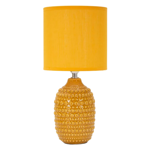 Sengelampe i keramik og stof - Oker, 30 cm