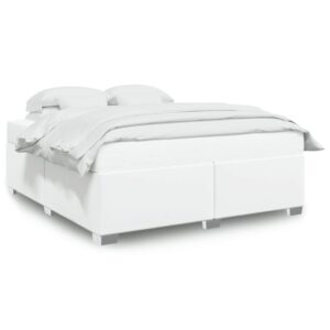 Sengeramme 200x200 cm kunstlæder hvid