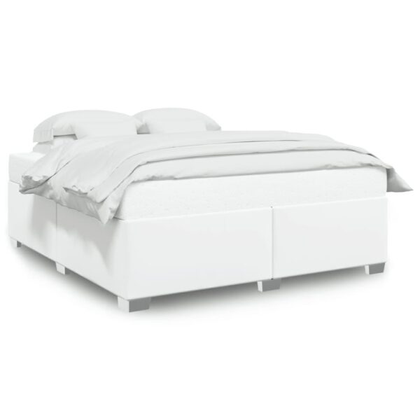 Sengeramme 200x200 cm kunstlæder hvid