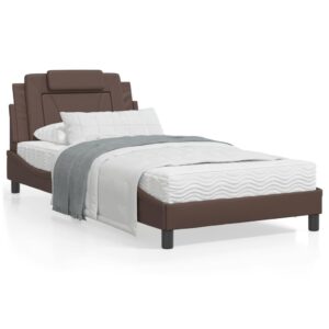 Sengeramme Viana med LED uden madras 100x200 cm brun