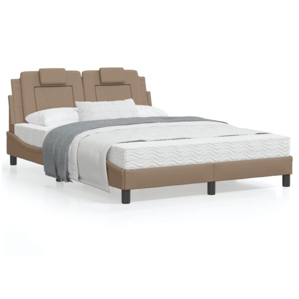 Sengeramme Viana med LED uden madras 120x200 cm cappuccinofarvet