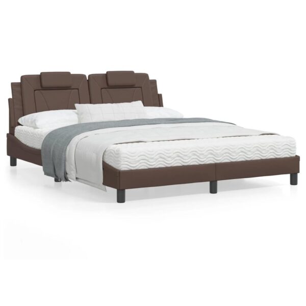 Sengeramme Viana med LED uden madras 160x200 cm brun