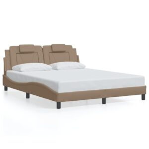 Sengeramme Viana med LED uden madras 160x200 cm cappuccinofarvet