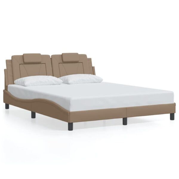 Sengeramme Viana med LED uden madras 160x200 cm cappuccinofarvet