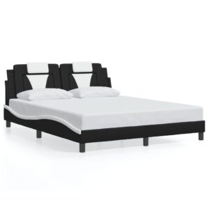 Sengeramme Viana med LED uden madras 160x200 cm sort og hvid