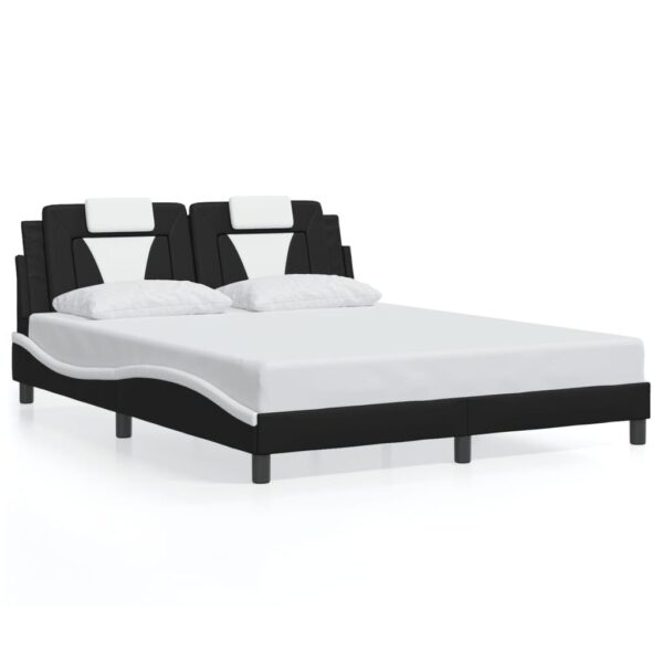 Sengeramme Viana med LED uden madras 160x200 cm sort og hvid