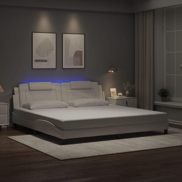 Sengeramme Viana med LED uden madras 200x200 cm hvid