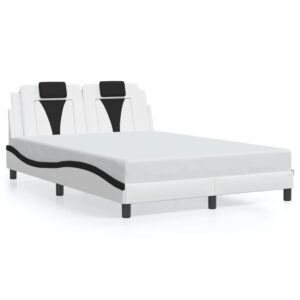 Sengeramme Viana med LED uden madras 200x200 cm hvid og sort