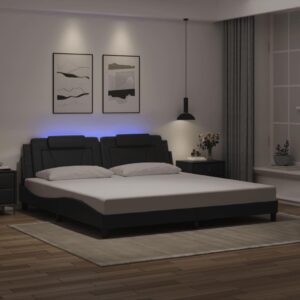 Sengeramme Viana med LED uden madras 200x200 cm sort