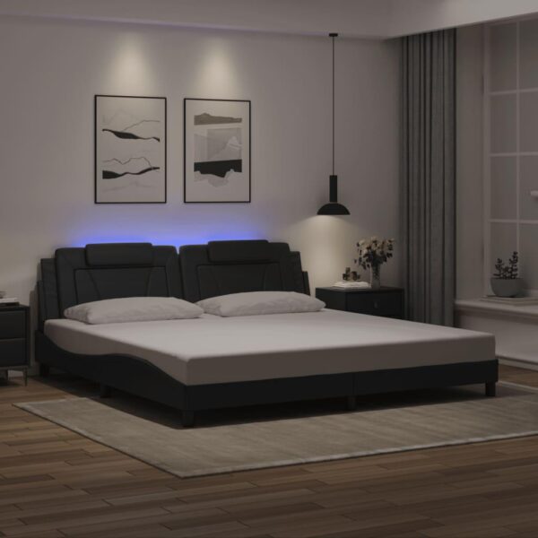 Sengeramme Viana med LED uden madras 200x200 cm sort