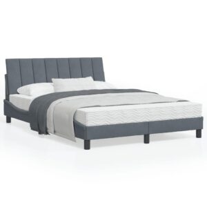Sengeramme med LED uden madras Hanko 140x200 cm velour mørkegrå