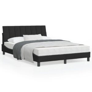 Sengeramme med LED uden madras Hanko 140x200 cm velour sort