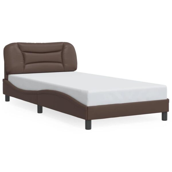 Sengeramme med LED uden madras Hvar 100x200 cm brun