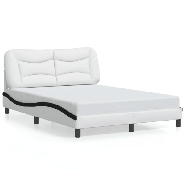 Sengeramme med LED uden madras Hvar 140x200 cm hvid og sort