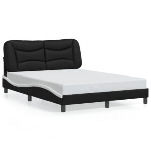 Sengeramme med LED uden madras Hvar 140x200 cm sort og hvid