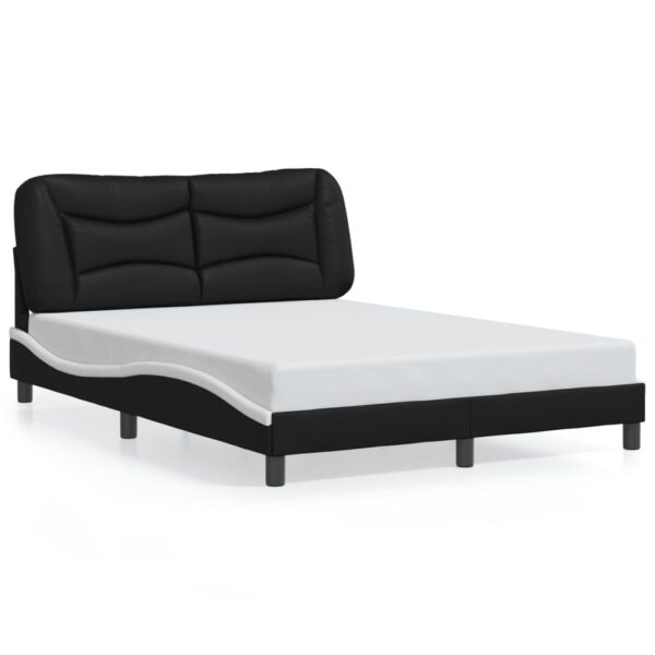 Sengeramme med LED uden madras Hvar 140x200 cm sort og hvid