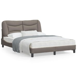 Sengeramme med LED uden madras Hvar 140x200 cm stof gråbrun