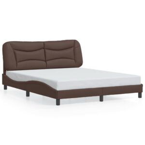 Sengeramme med LED uden madras Hvar 160x200 cm brun