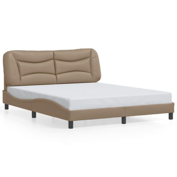 Sengeramme med LED uden madras Hvar 160x200 cm cappuccinofarvet