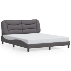 Sengeramme med LED uden madras Hvar 160x200 cm grå