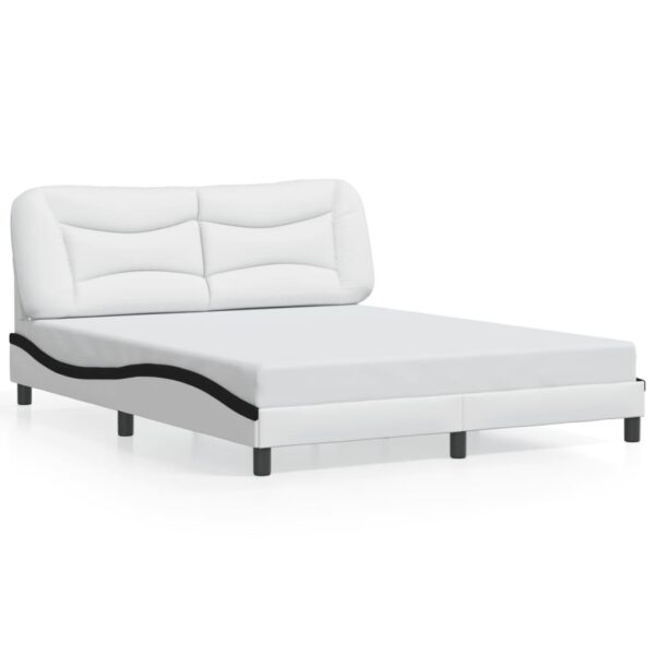 Sengeramme med LED uden madras Hvar 160x200 cm hvid og sort