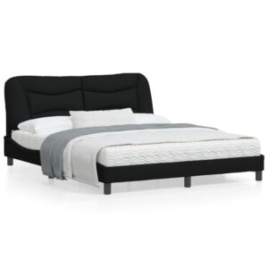 Sengeramme med LED uden madras Hvar 160x200 cm stof sort