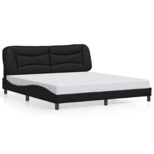 Sengeramme med LED uden madras Hvar 180x200 cm sort