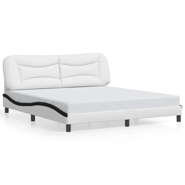 Sengeramme med LED uden madras Hvar 180x200 cm sort og hvid