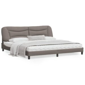 Sengeramme med LED uden madras Hvar 200x200 cm stof gråbrun