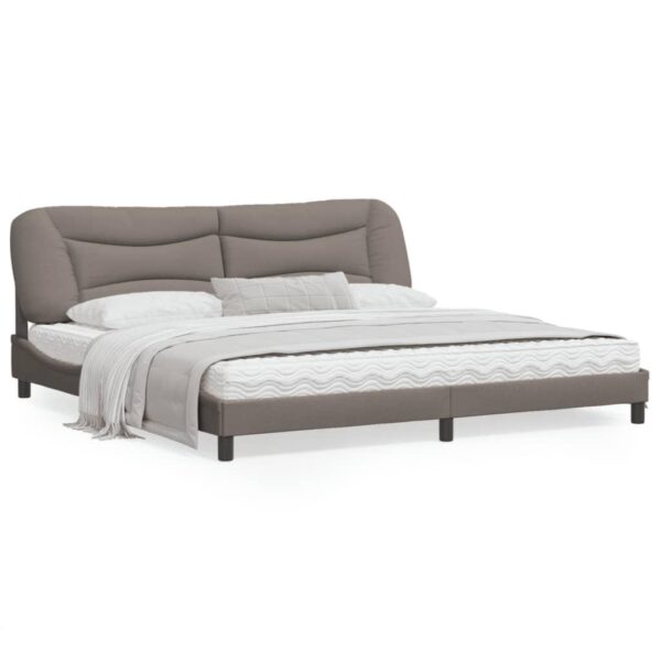 Sengeramme med LED uden madras Hvar 200x200 cm stof gråbrun