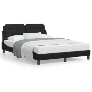 Sengeramme med LED uden madras Zadar 140x200 cm sort