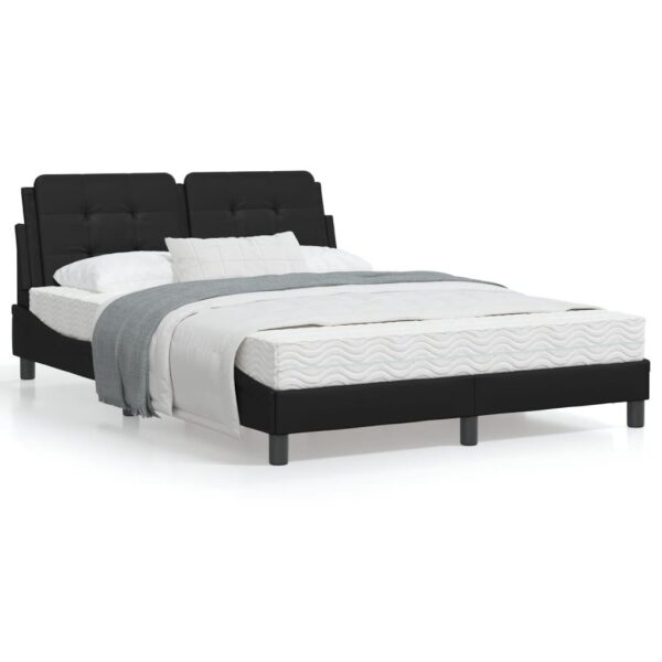 Sengeramme med LED uden madras Zadar 140x200 cm sort