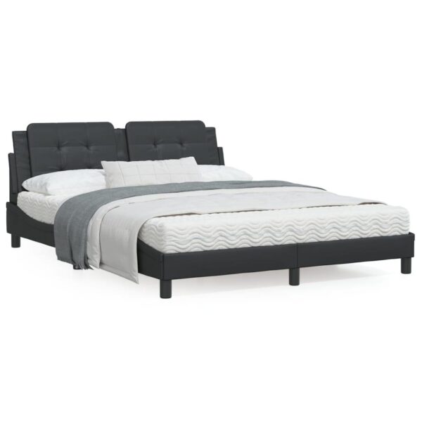 Sengeramme med LED uden madras Zadar 160x200 cm sort