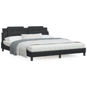 Sengeramme med LED uden madras Zadar 180x200 cm sort
