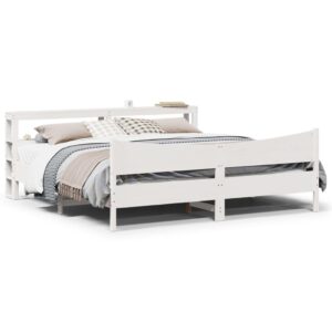 Sengeramme med sengegavl 180x200 cm massivt fyrretræ