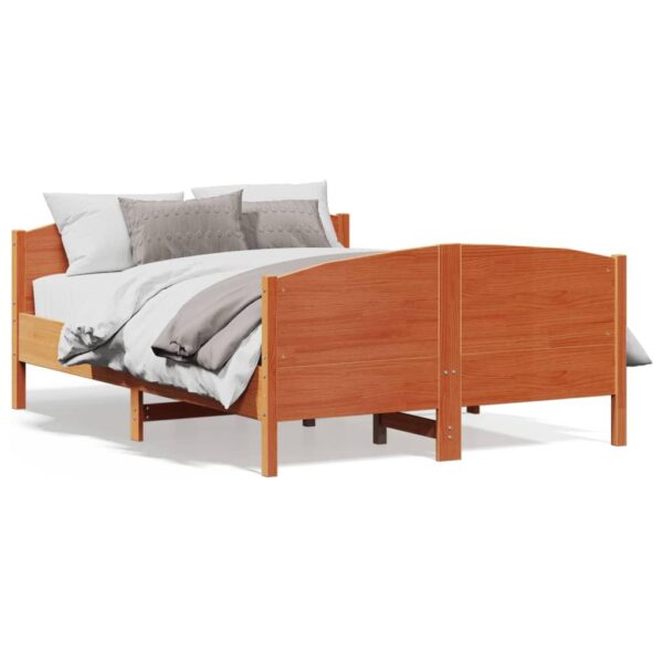 Sengeramme uden madras 160x200 cm massivt fyrretræ gyldenbrun