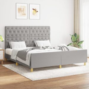 Sengeramme uden madras 160x200 cm stof lysegrå
