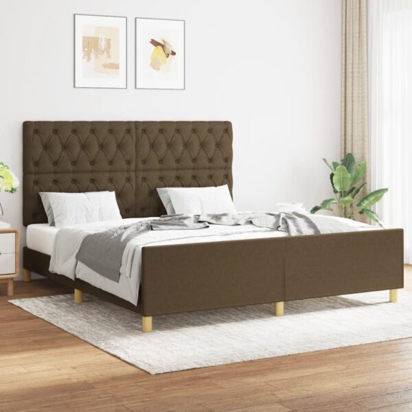 Sengeramme uden madras 160x200 cm stof mørkebrun
