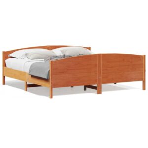 Sengeramme uden madras 180x200 cm massivt fyrretræ gyldenbrun