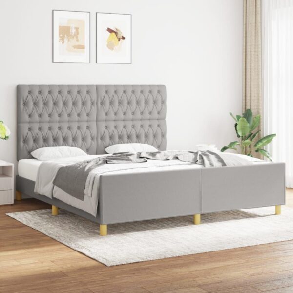 Sengeramme uden madras 180x200 cm stof lysegrå