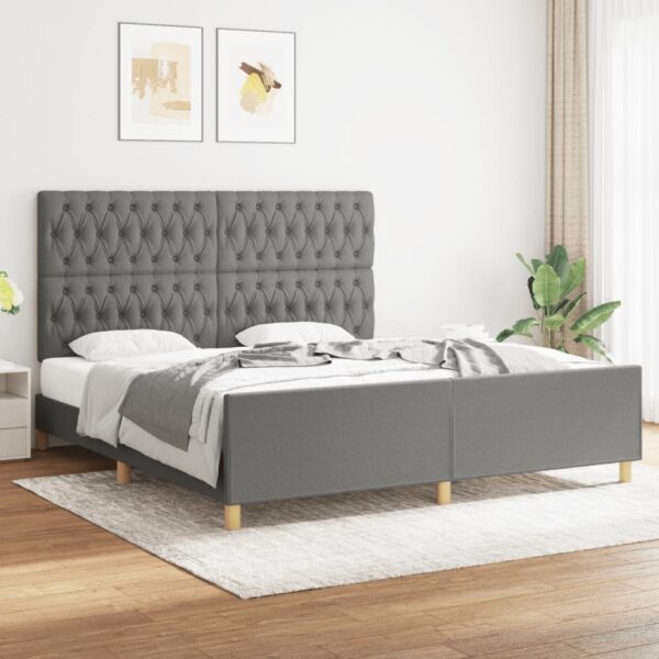 Sengeramme uden madras 180x200 cm stof mørkegrå