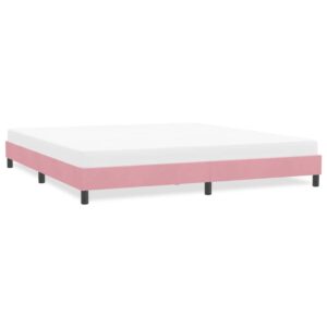 Sengeramme uden madras 180x210 cm fløjl lyserød