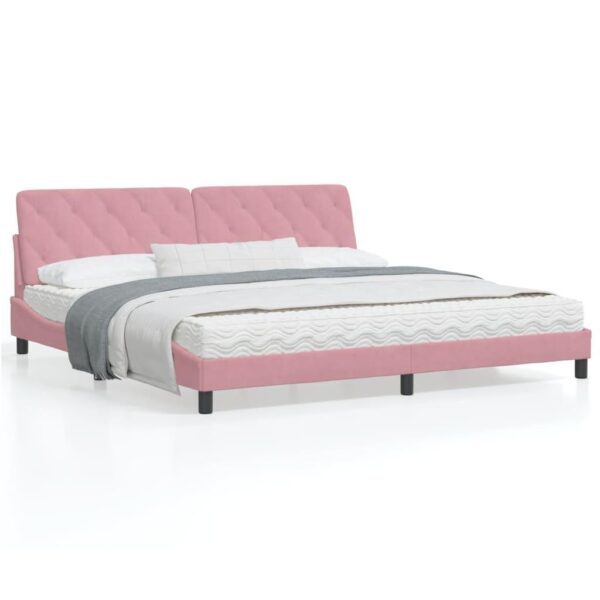 Sengeramme uden madras 200x200 cm fløjl pink