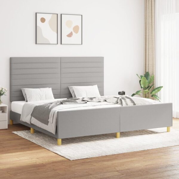 Sengeramme uden madras 200x200 cm stof lysegrå