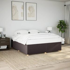 Sengeramme uden madras 200x200 cm stof mørkebrun