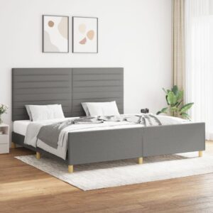 Sengeramme uden madras 200x200 cm stof mørkegrå