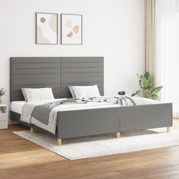 Sengeramme uden madras 200x200 cm stof mørkegrå