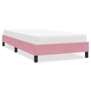 Sengeramme uden madras 90x210 cm fløjl lyserød