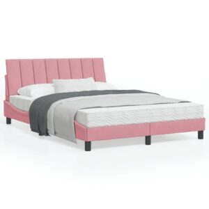 Sengeramme uden madras Hanko 140x200 cm fløjl pink