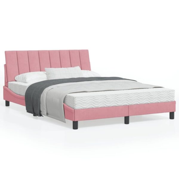 Sengeramme uden madras Hanko 140x200 cm fløjl pink